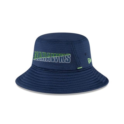 Sapca New Era Seattle Seahawks NFL Official Summer Sideline Stretch Bucket Hat - Albastri